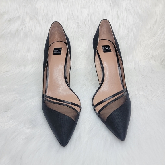 ZAC Zac Posen pointed toe black stiletto heels. - Picture 2 of 9